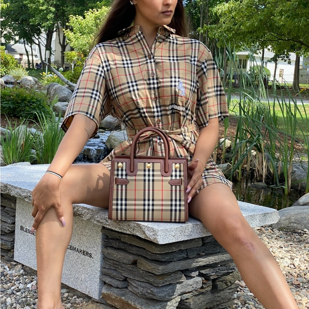 Burberry Tan and Brown Mini Bag - Picture 10 of 10